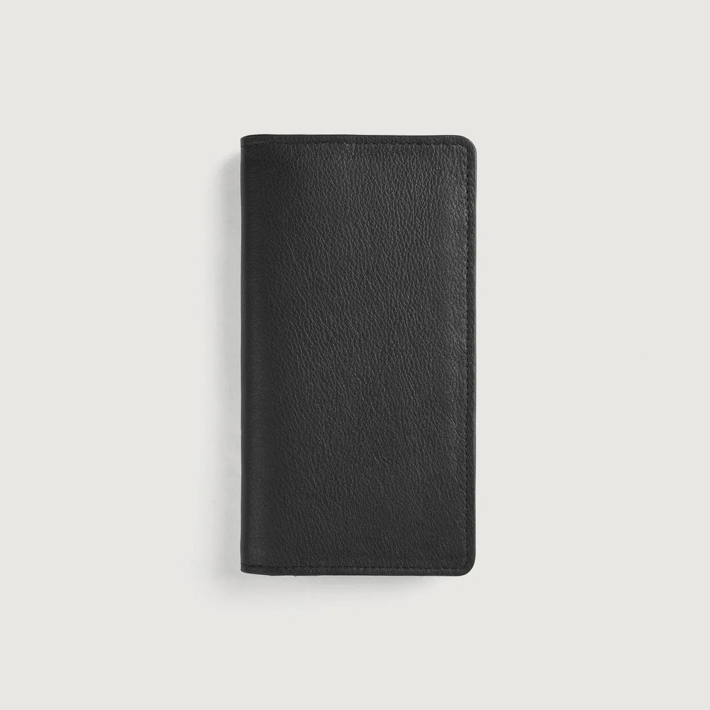 Black-Leather-Long-Wallet-Front-By-SKS-Wholesales