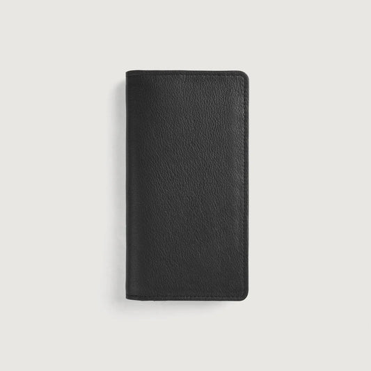 Black-Leather-Long-Wallet-Front-By-SKS-Wholesales