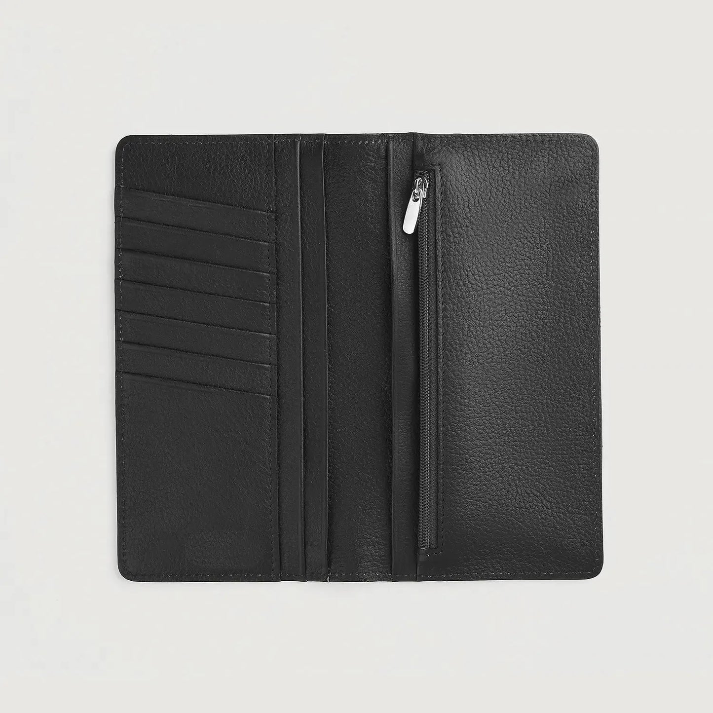 Black-Leather-Long-Wallet-Open-By-SKS-Wholesales