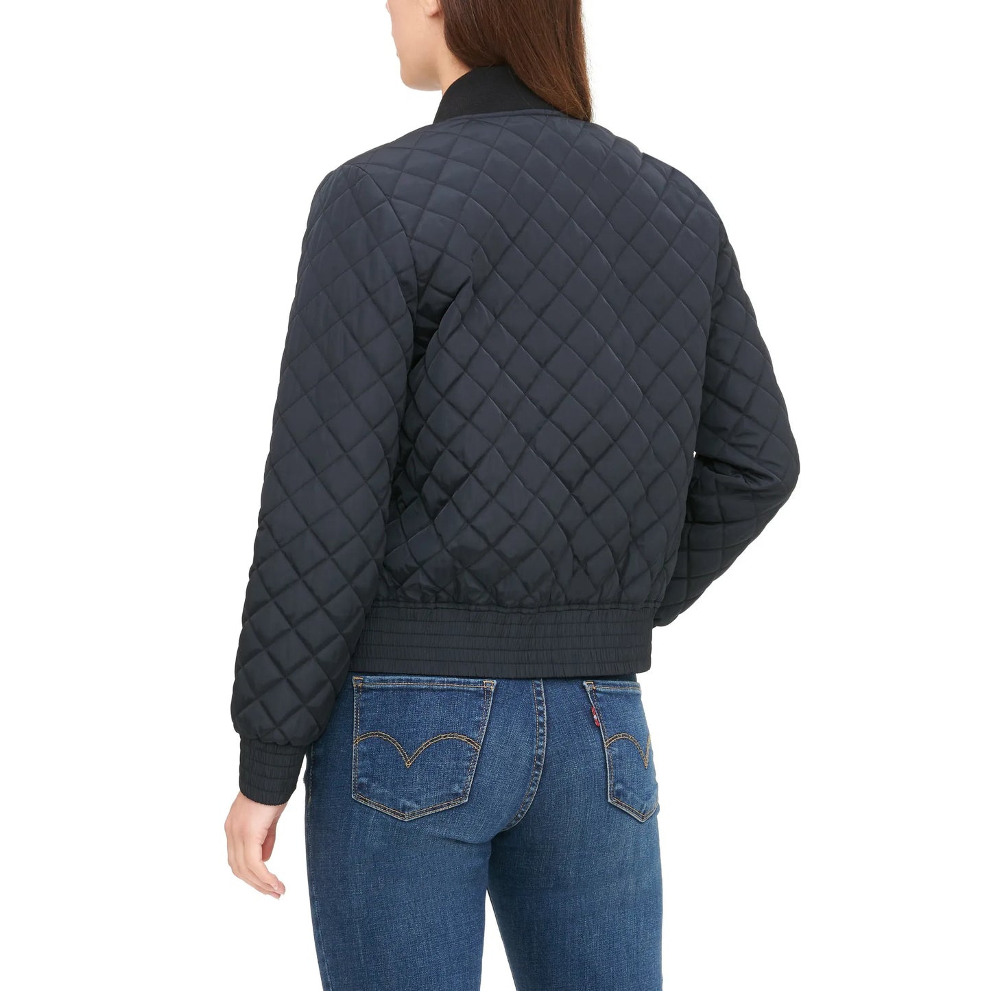 Black-Quilted-Bomber-Jacket-Womens-Back-By-SKS-Wholesales