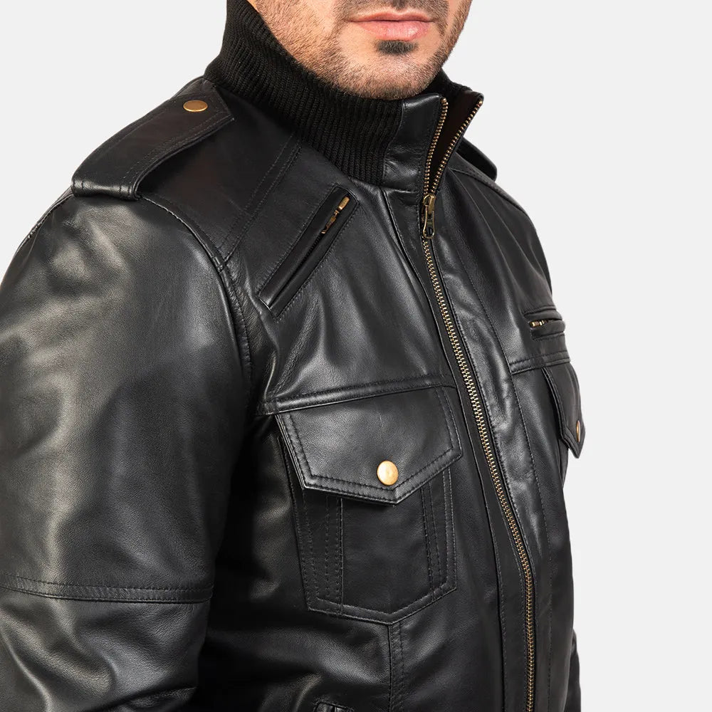 Black-Sheepskin-Leather-Bomber-Jacket-By-SKS-Wholesales
