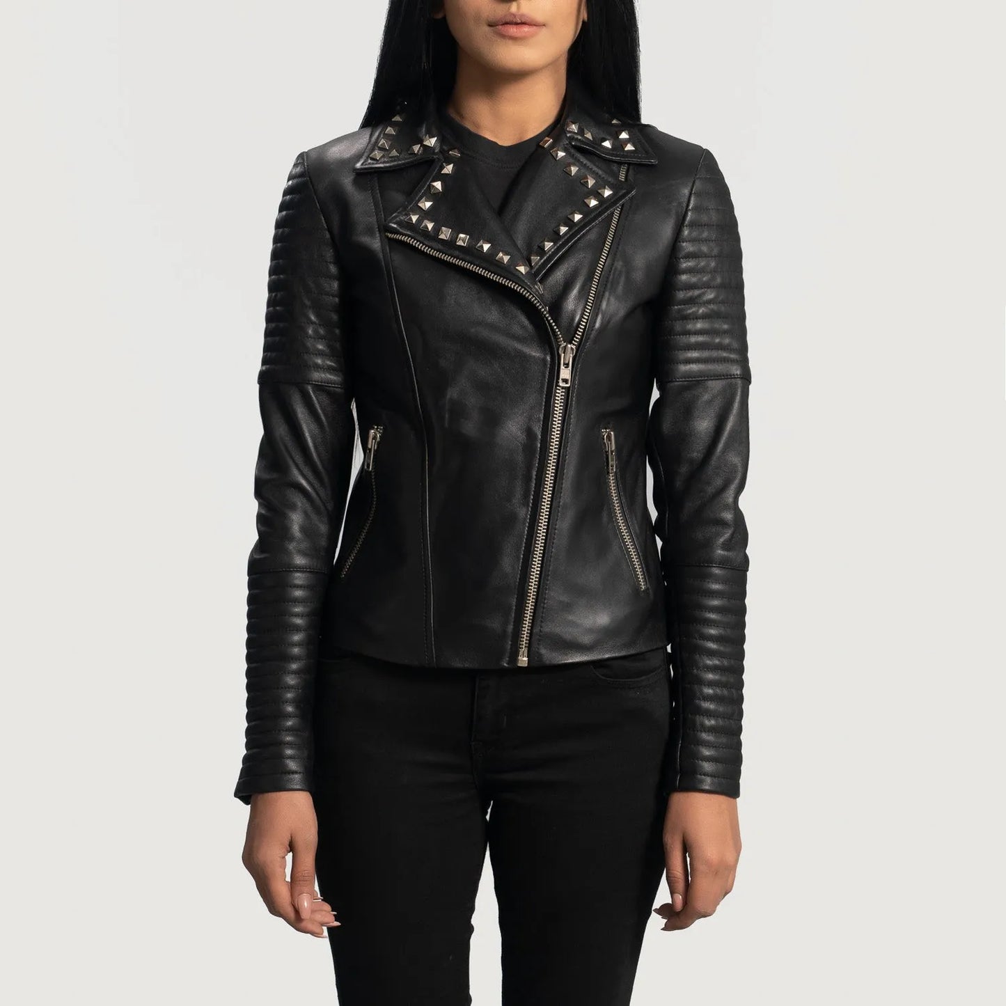 Black-Studded-Biker-Jacket-Front-By-SKS-Wholesales