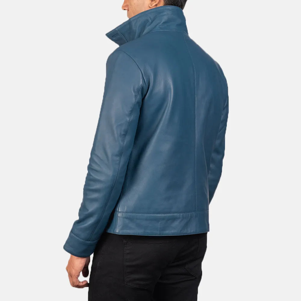 Blue-Leather-Bomber-Jacket-Back-By-SKS-Wholesales
