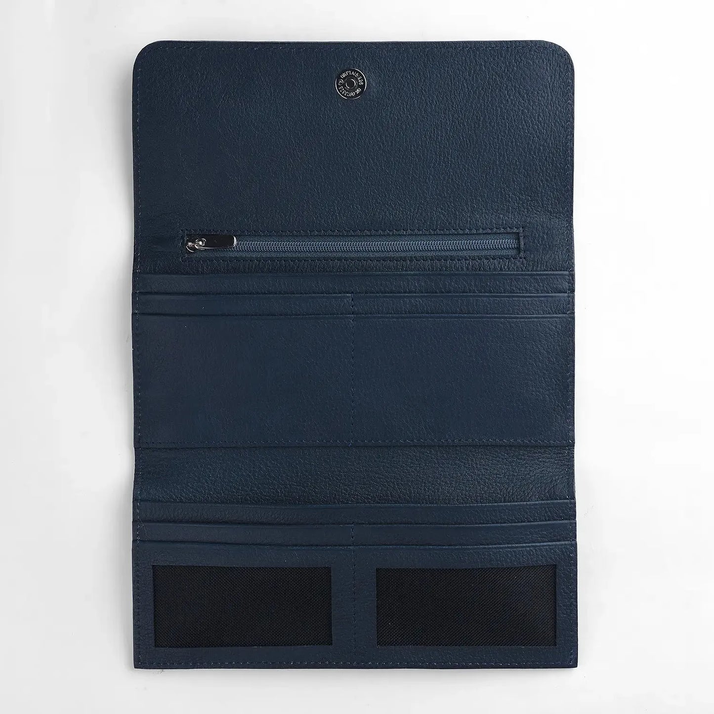 Blue-Leather-Continental-Wallet-Open-By-SKS-Wholesales