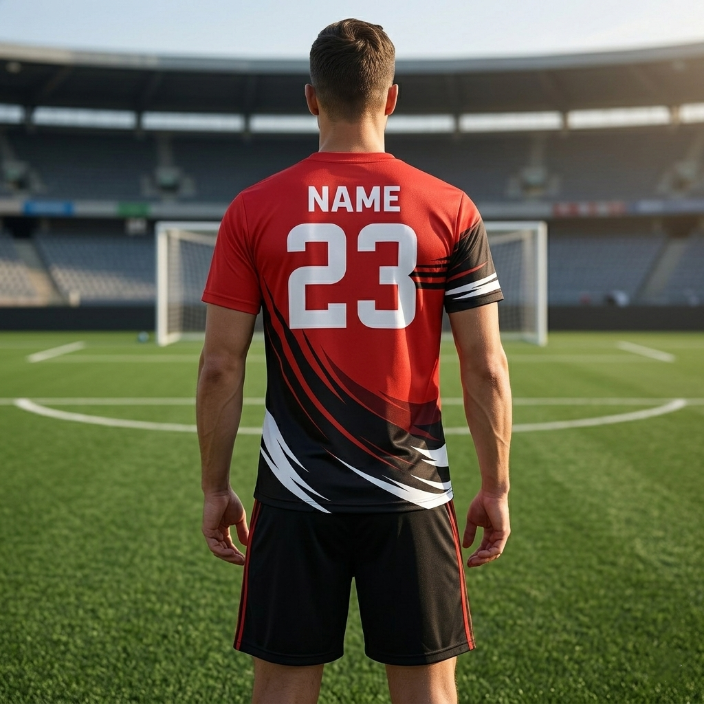 Wholesale Boys Red and Black Volleyball Uniforms