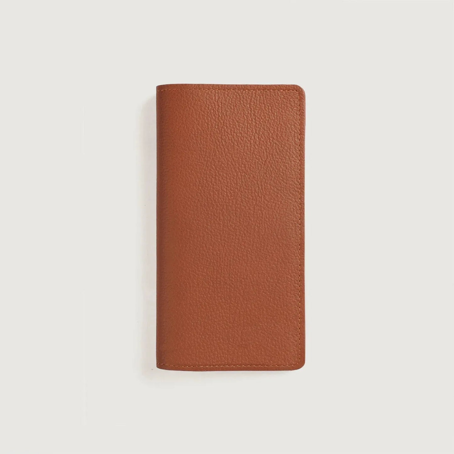 Brown-Leather-Long-Wallet-Front-By-SKS-Wholesales