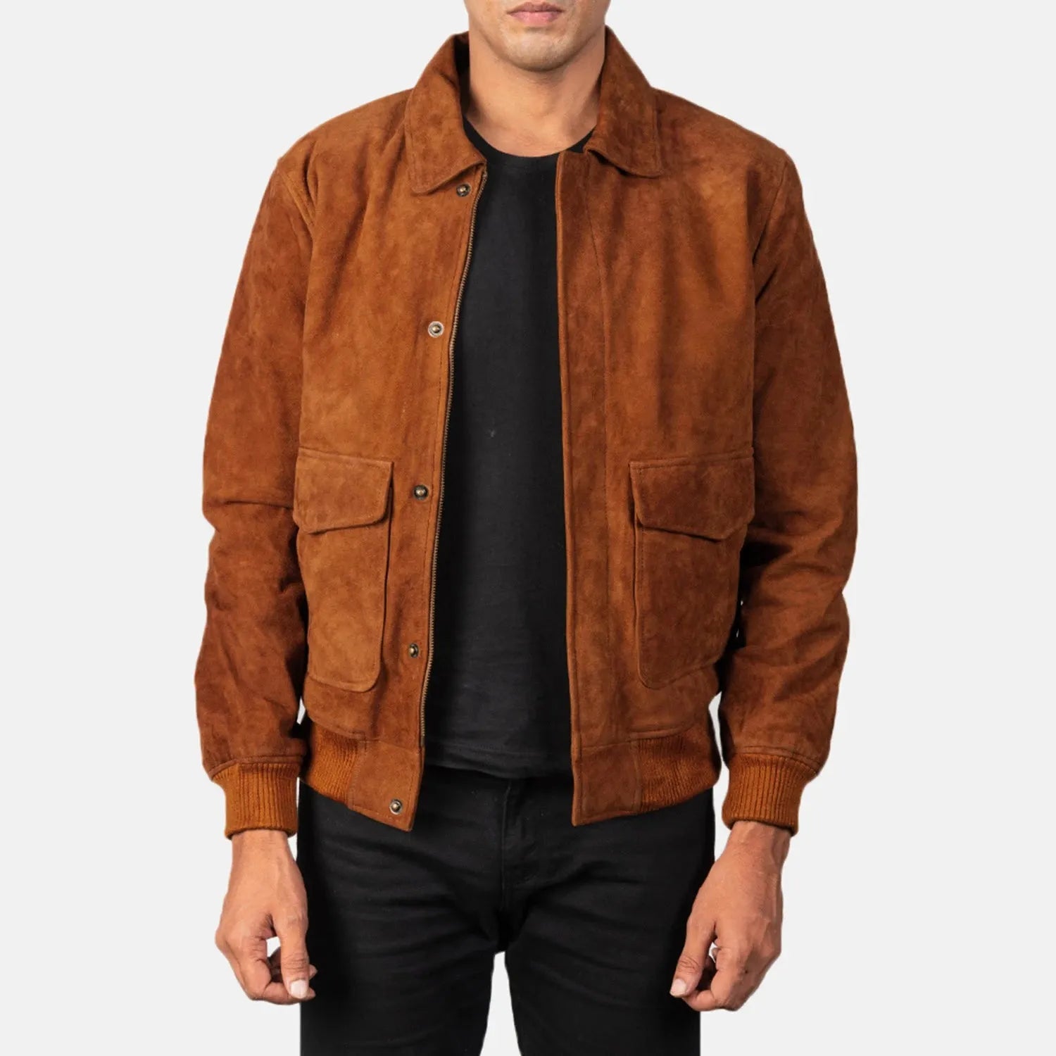 Brown-Suede-Leather-Bomber-Jacket-By-SKS-Wholesales