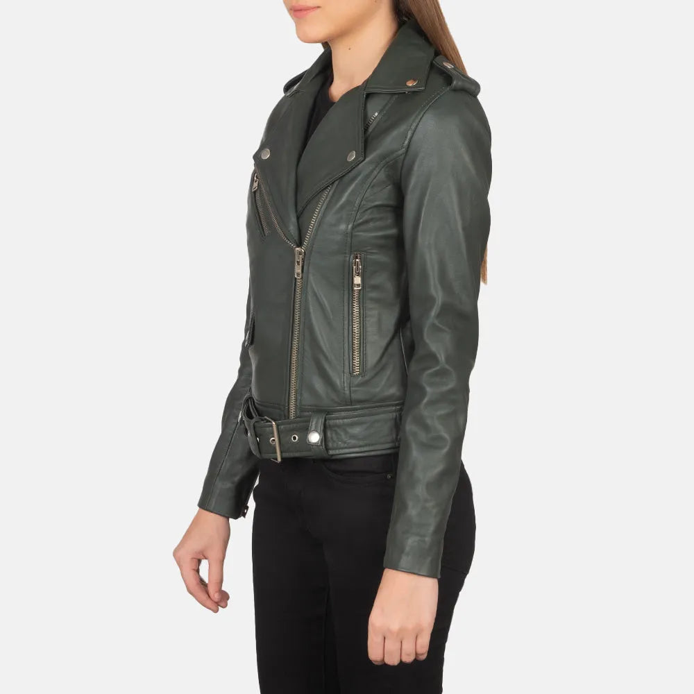 Green-Leather-Biker-Jacket-Left-By-SKS-Wholesales