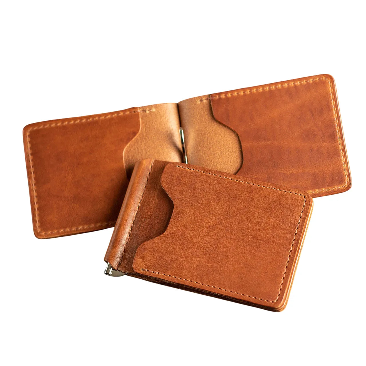 Leather-Money-Clip-Card-Holder-Open-By-SKS-Wholesales