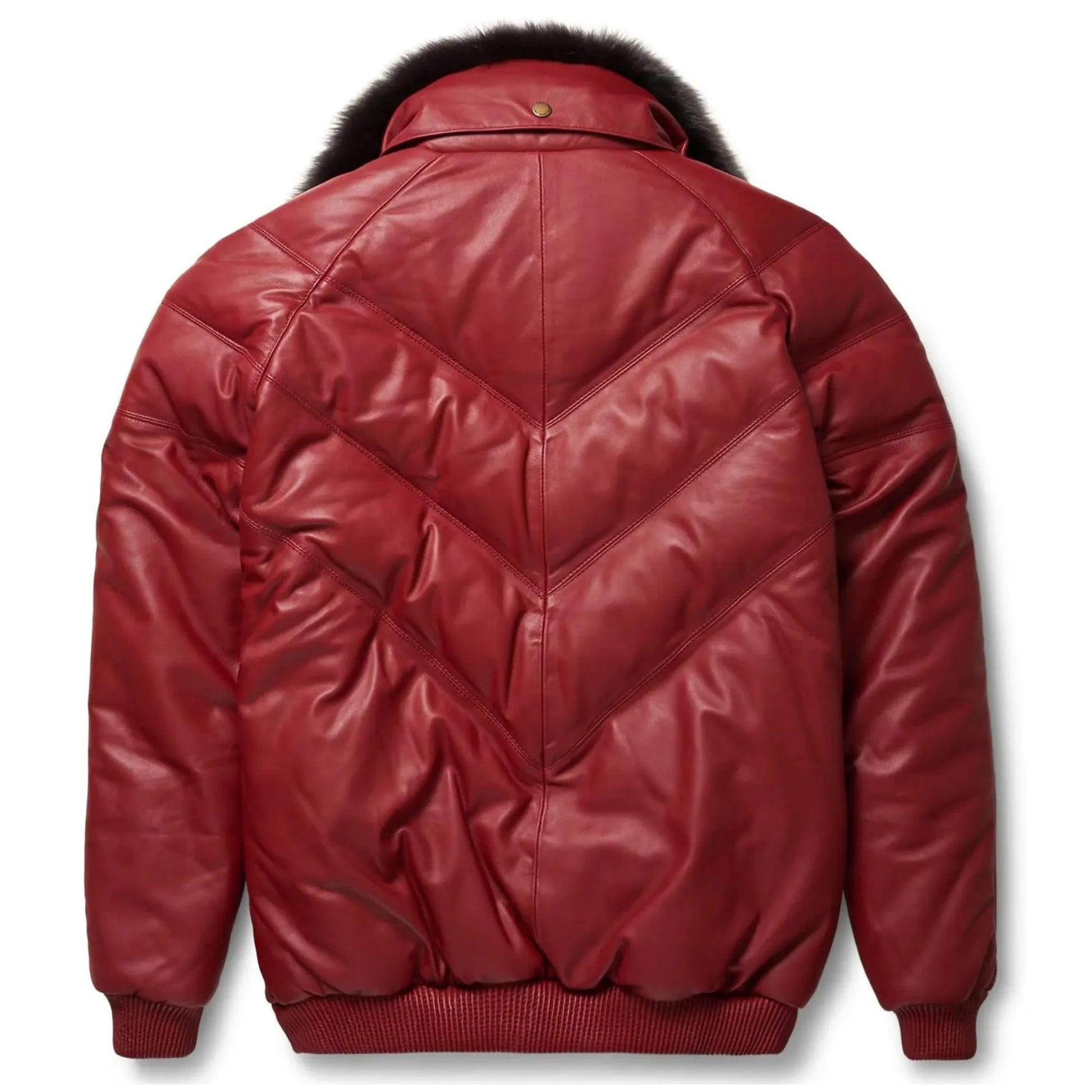 Maroon-Leather-V-Bomber-Jacket-Back-By-SKS-Wholesales