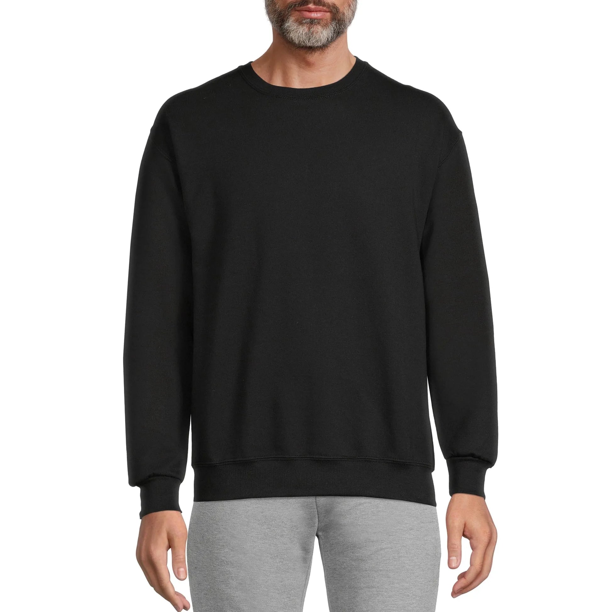 Mens-Black-Crew-Neck-Sweatshirt-Front-By-SKS-Wholesales