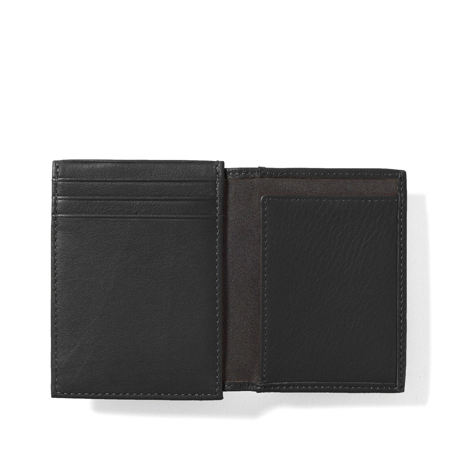 Mens-Black-Leather-Money-Clip-Card-Holder-Open-By-SKS-Wholesales
