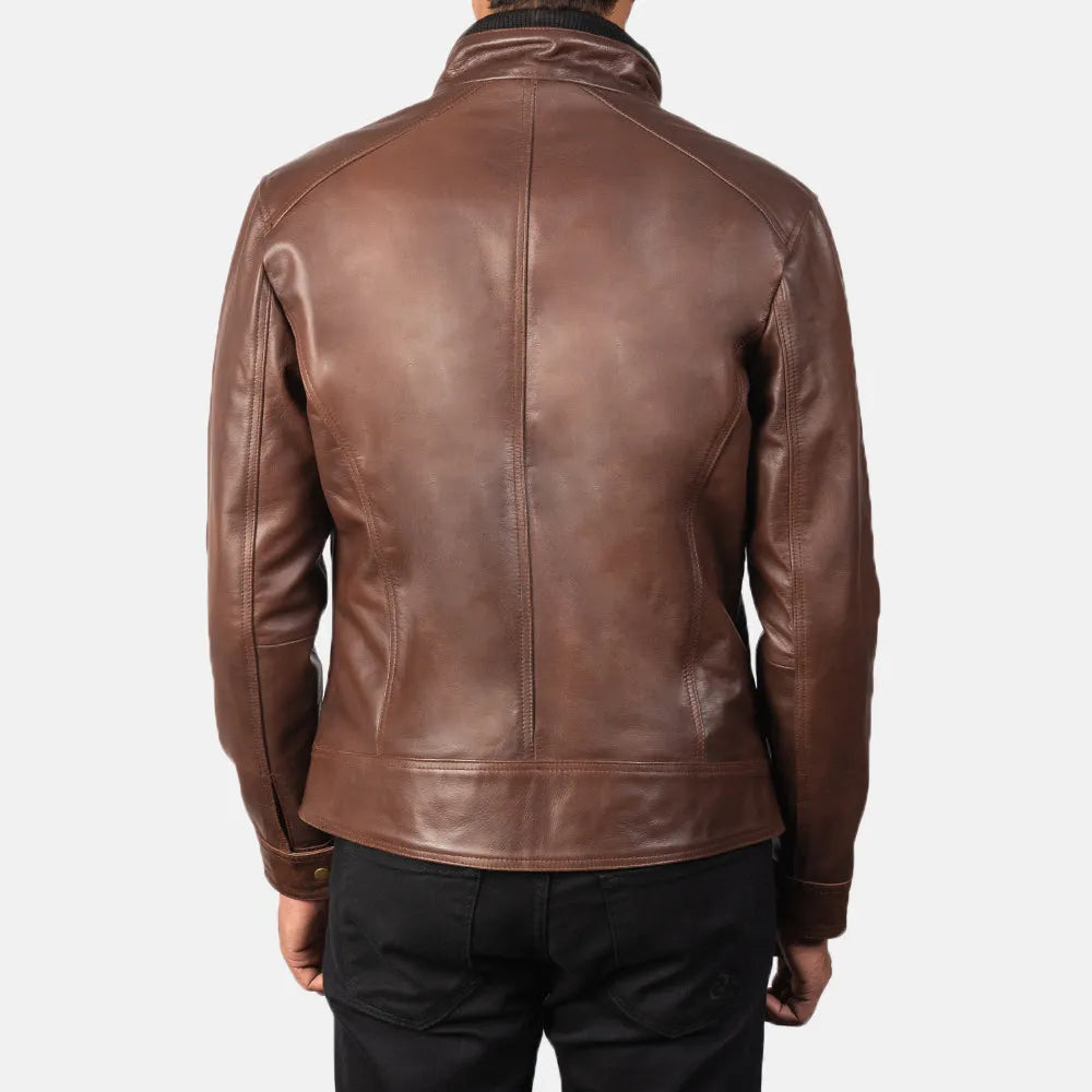 Mens-Brown-Leather-Biker-Jacket-Back-By-SKS-Wholesales