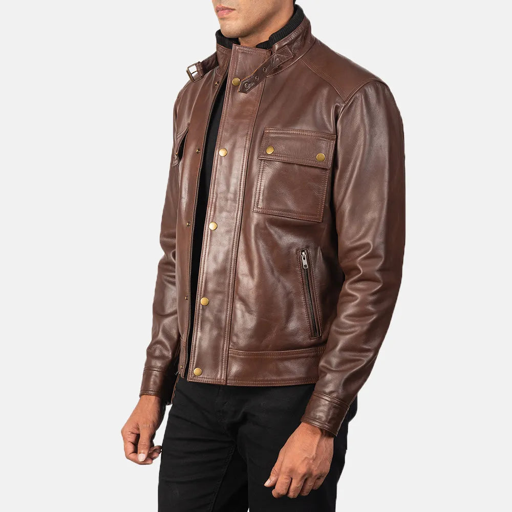 Mens-Brown-Leather-Biker-Jacket-Left-By-SKS-Wholesales