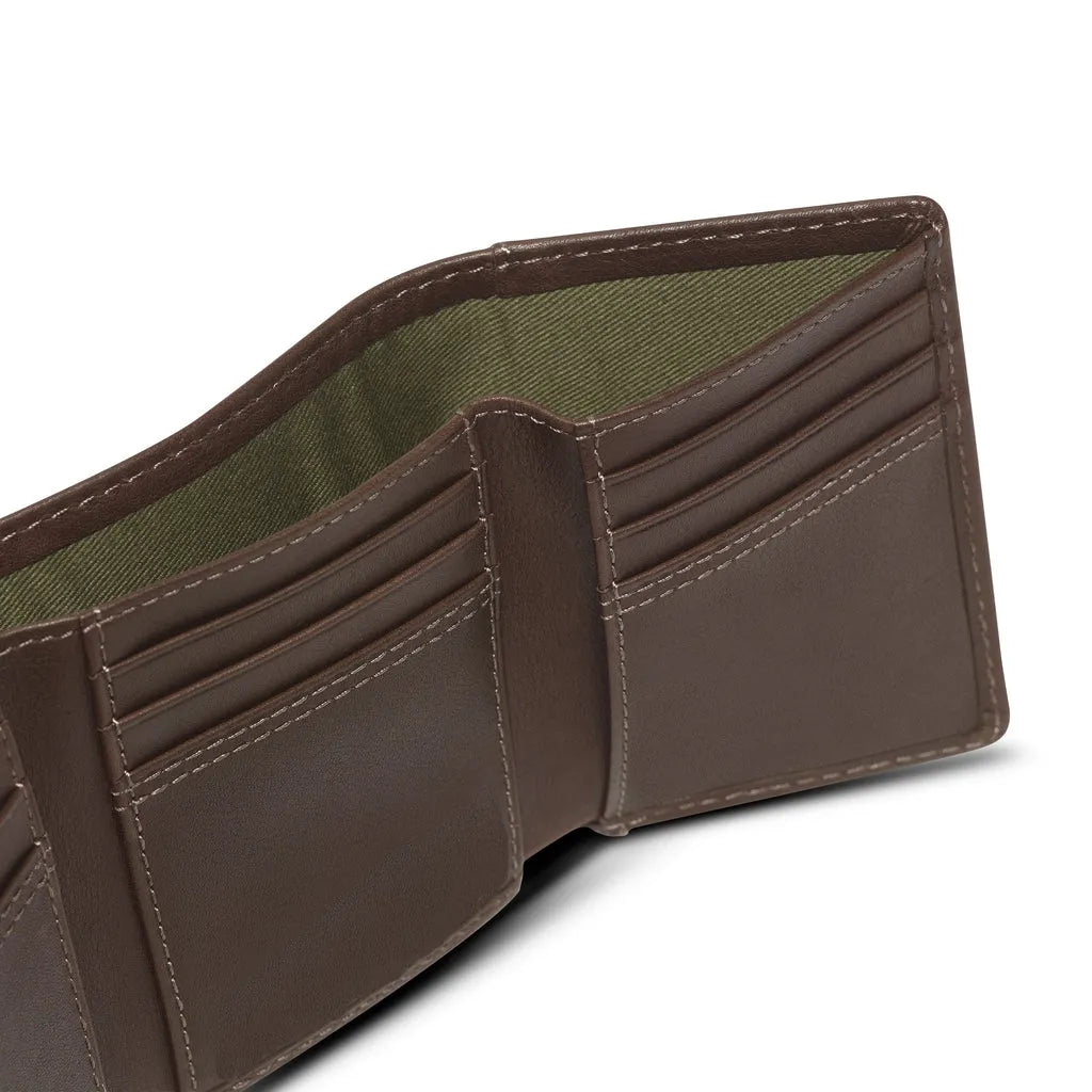 Mens-Brown-Leather-Trifold-Wallet-Open-By-SKS-Wholesales