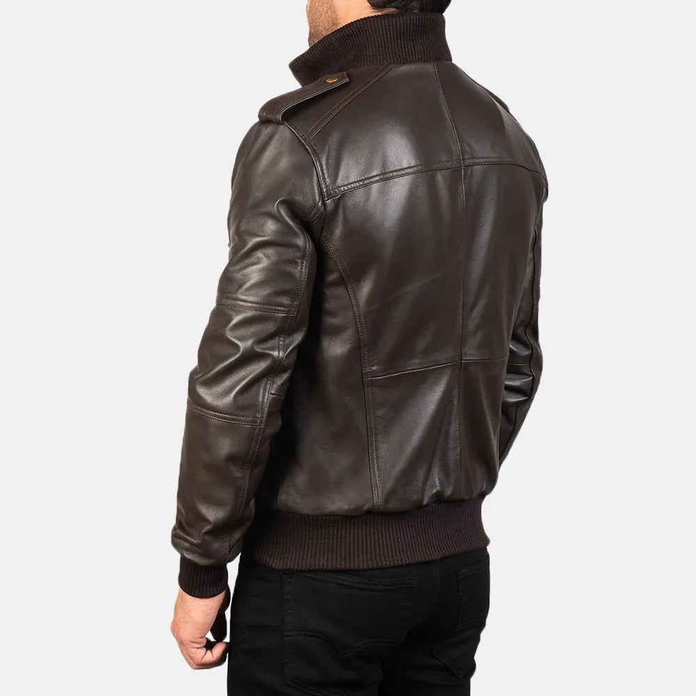 Mens-Brown-Sheepskin-Leather-Bomber-Jacket-Back-By-SKS-Wholesales