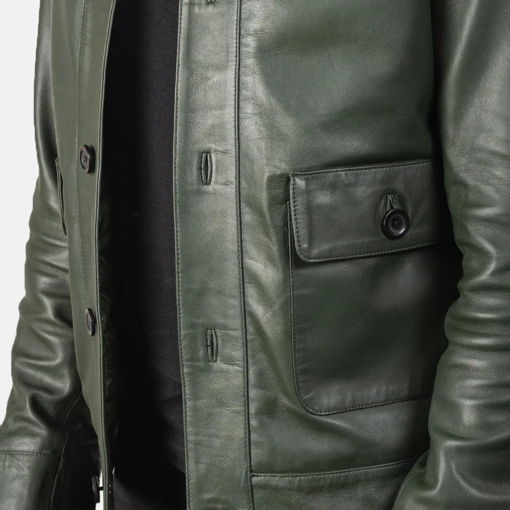 Mens-Green-Leather-Bomber-Jacket-By-SKS-Wholesales