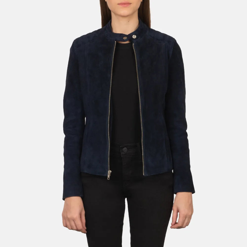 Navy-Blue-Suede-Biker-Jacket-Open-By-SKS-Wholesales