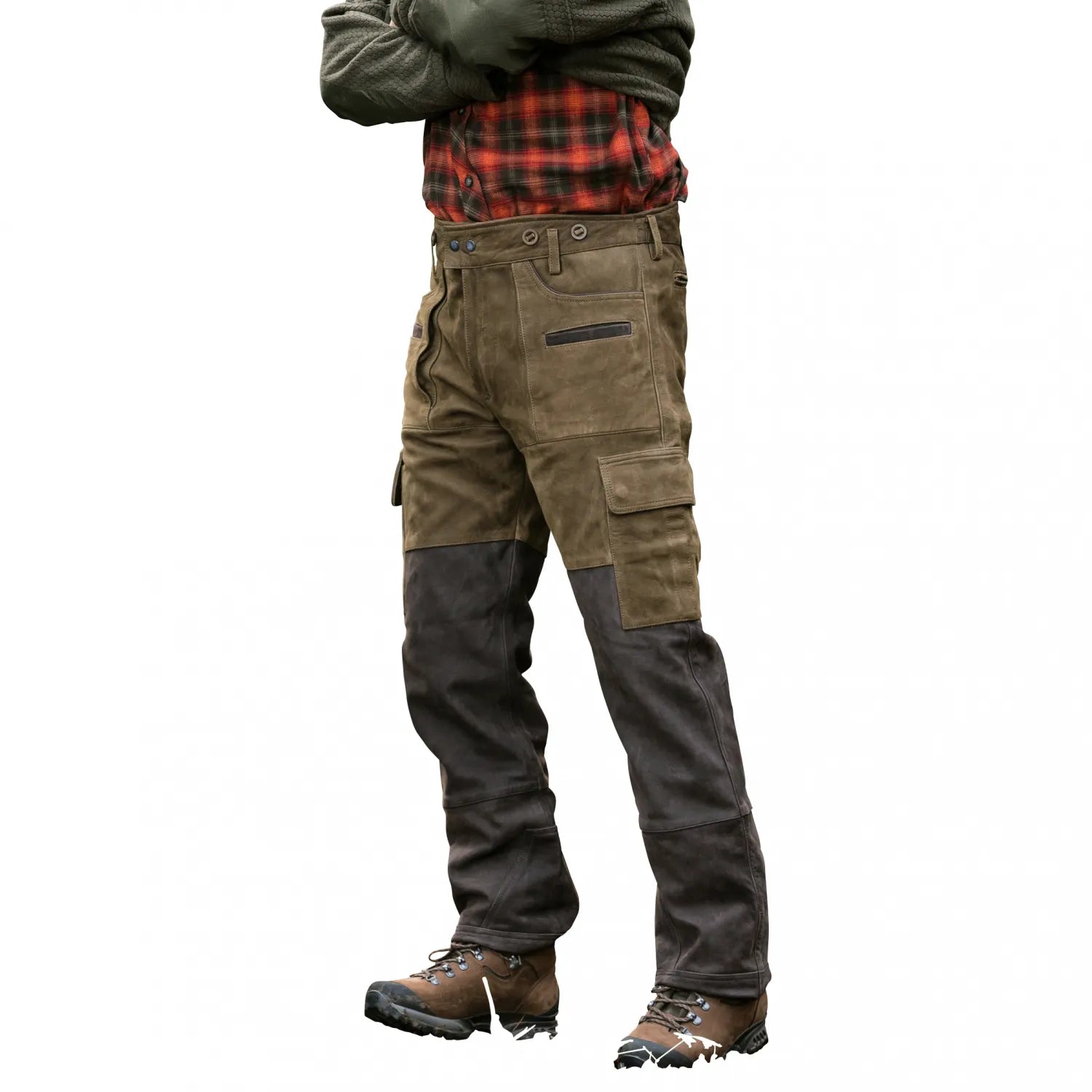 Prestige-mens-leather-trousers-Arne-model-front-left-side-pose-by-SKS-Wholesales