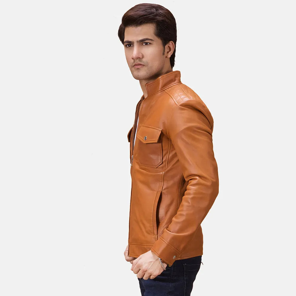 Tan-Leather-Biker-Jacket-Left-By-SKS-Wholesales