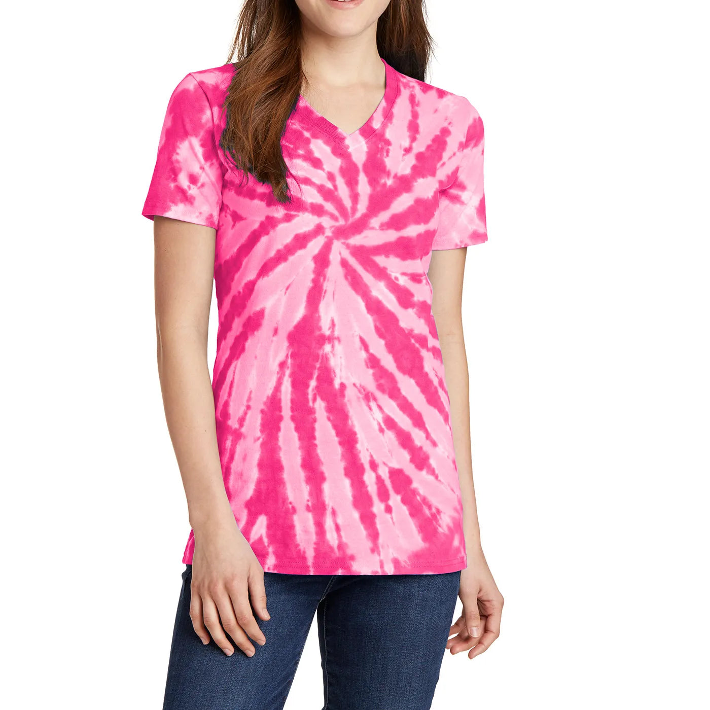 V-Neck-Tie-Dye-Tee-Shirts-Front-By-SKS-Wholesales