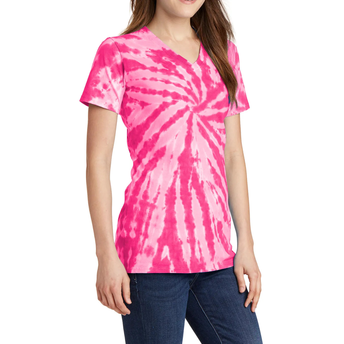 V-Neck-Tie-Dye-Tee-Shirts-Model-By-SKS-Wholesales