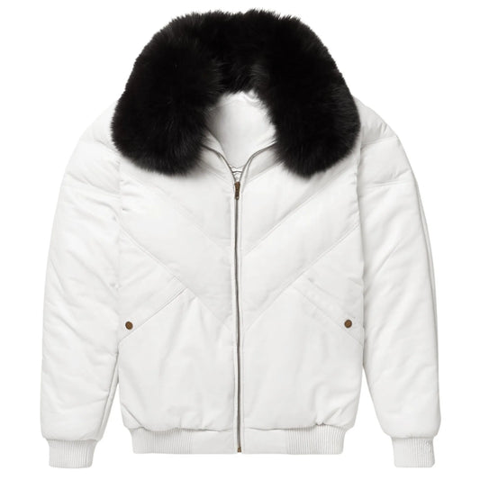 White-Leather-V-Bomber-Jacket-By-SKS-Wholesales