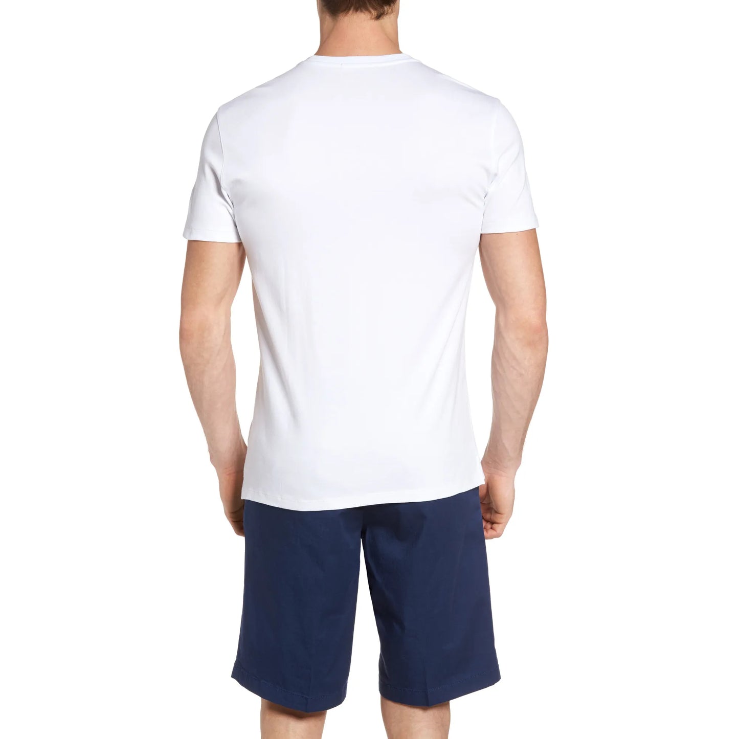 White-V-Neck-T-Shirt-Mens-Back-By-SKS-Wholesales