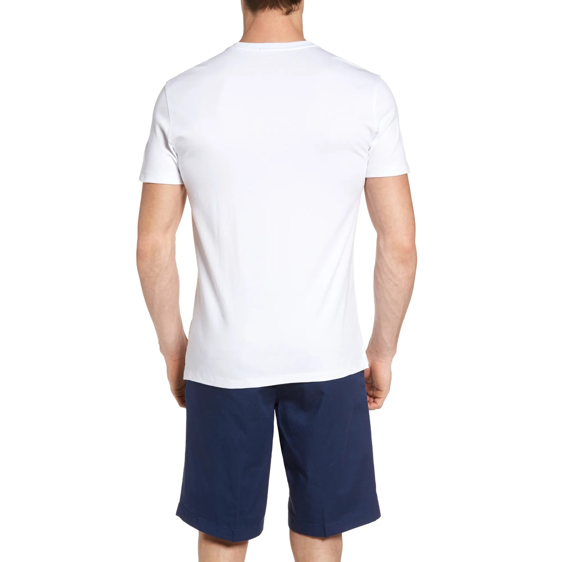 White-V-Neck-T-Shirt-Mens-Back-By-SKS-Wholesales