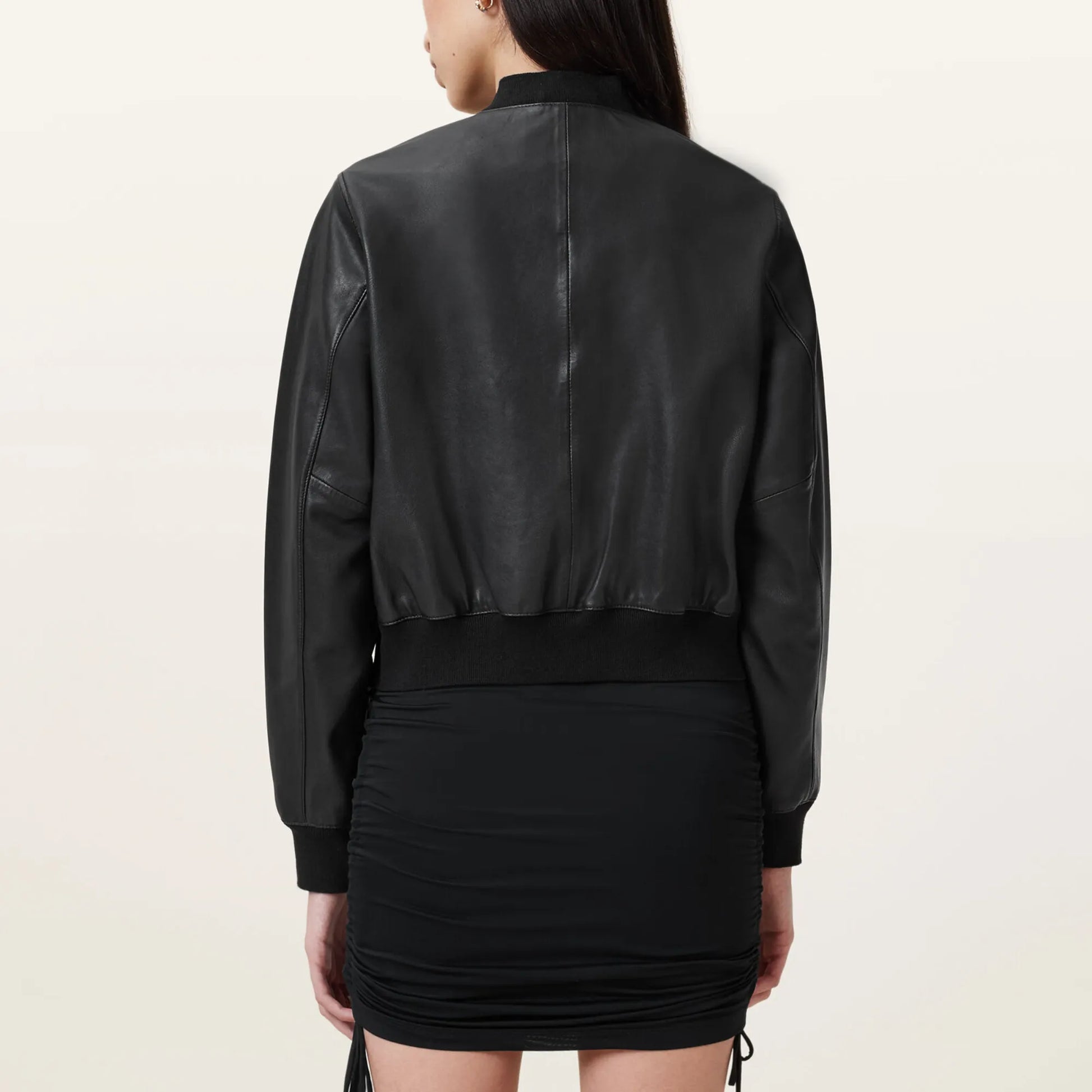 Womens-Black-Leather-Bomber-Jacket-Back-By-SKS-Wholesales