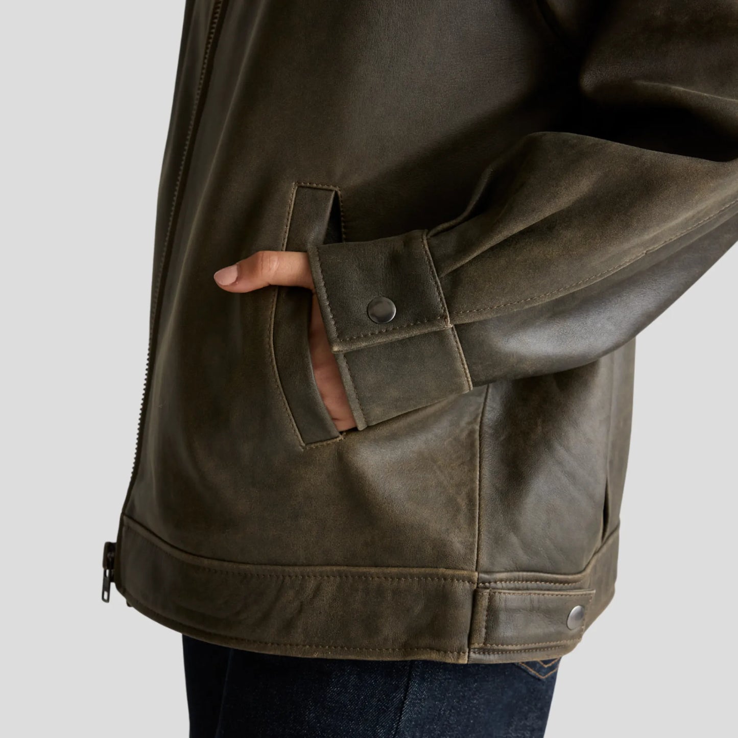 Womens-Brown-Leather-Oversized-Bomber-Jacket-By-SKS-Wholesales