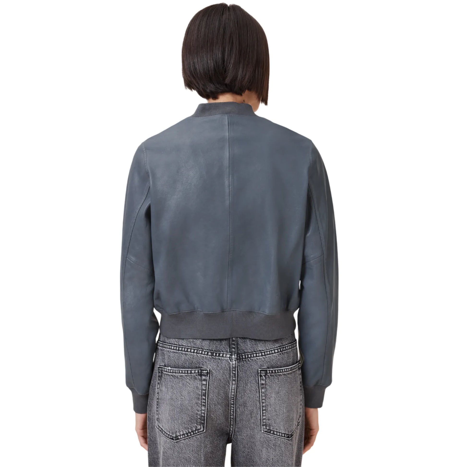 Womens-Grey-Leather-Bomber-Jacket-Back-By-SKS-Wholesales