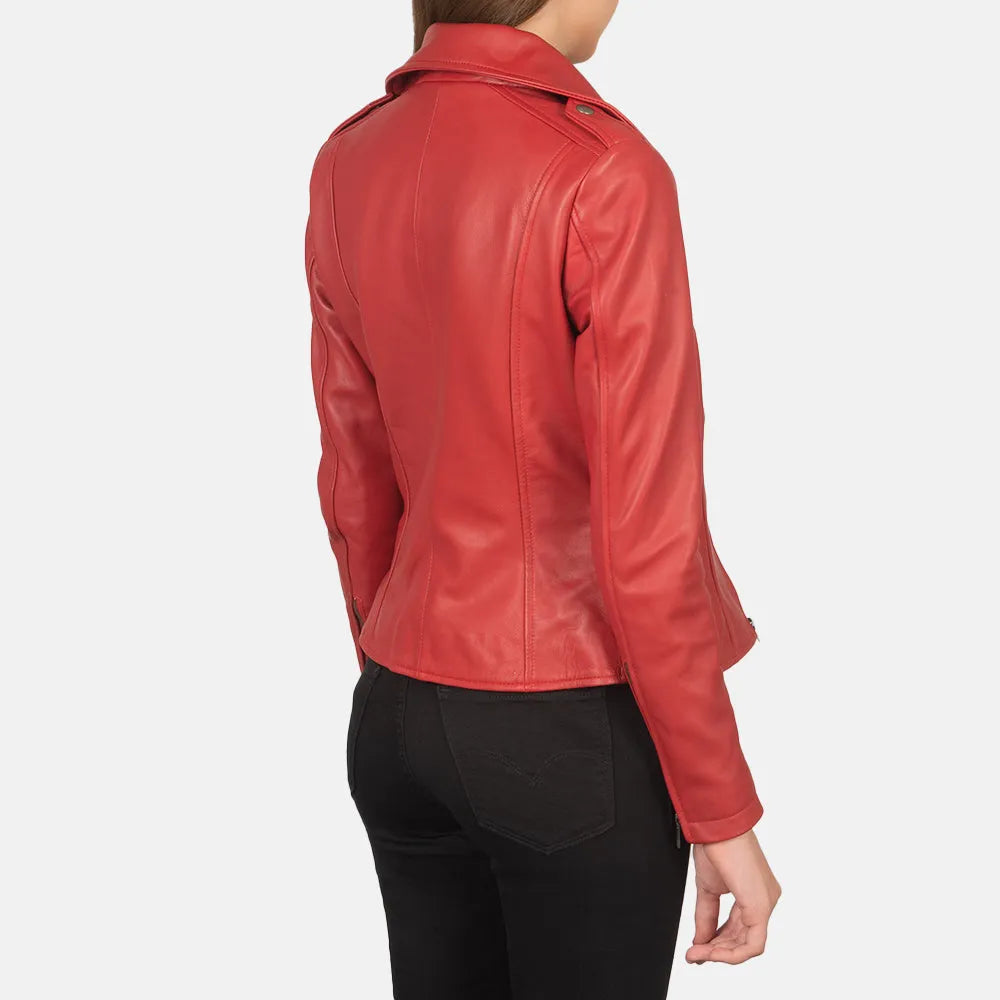 Womens-Red-Leather-Biker-Jacket-Back-By-SKS-Wholesales