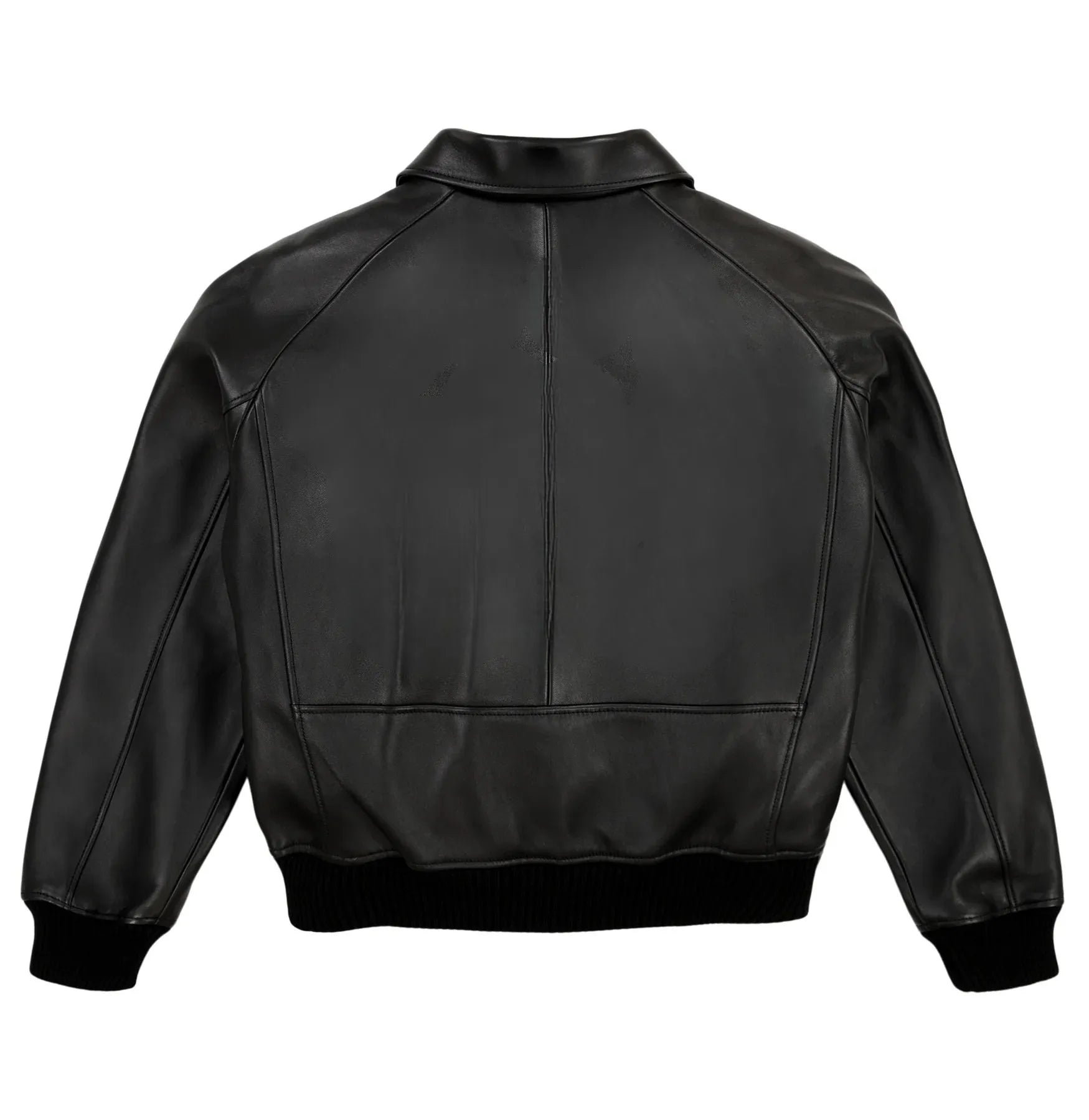 Back of Wholesale All Black Avirex Leather Jacket