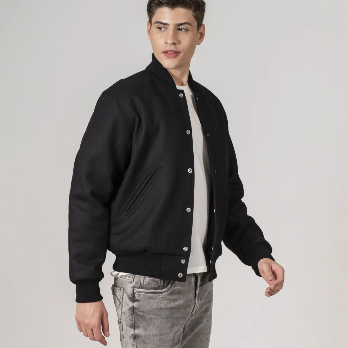 all-black-wool-varsity-jacket-right-side-by-SKS-Wholesales