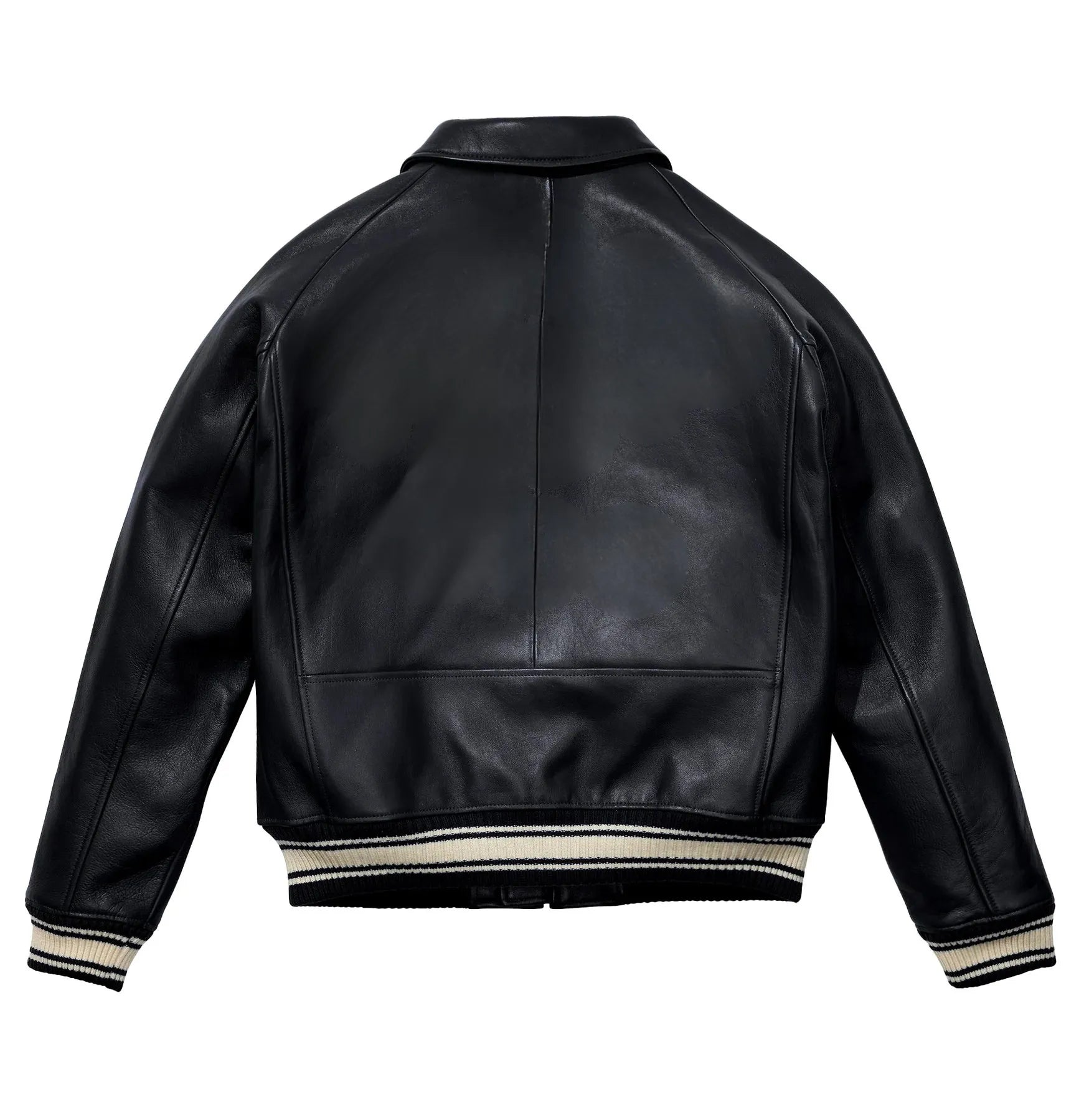 Back of Wholesale Avirex Black Leather Jacket