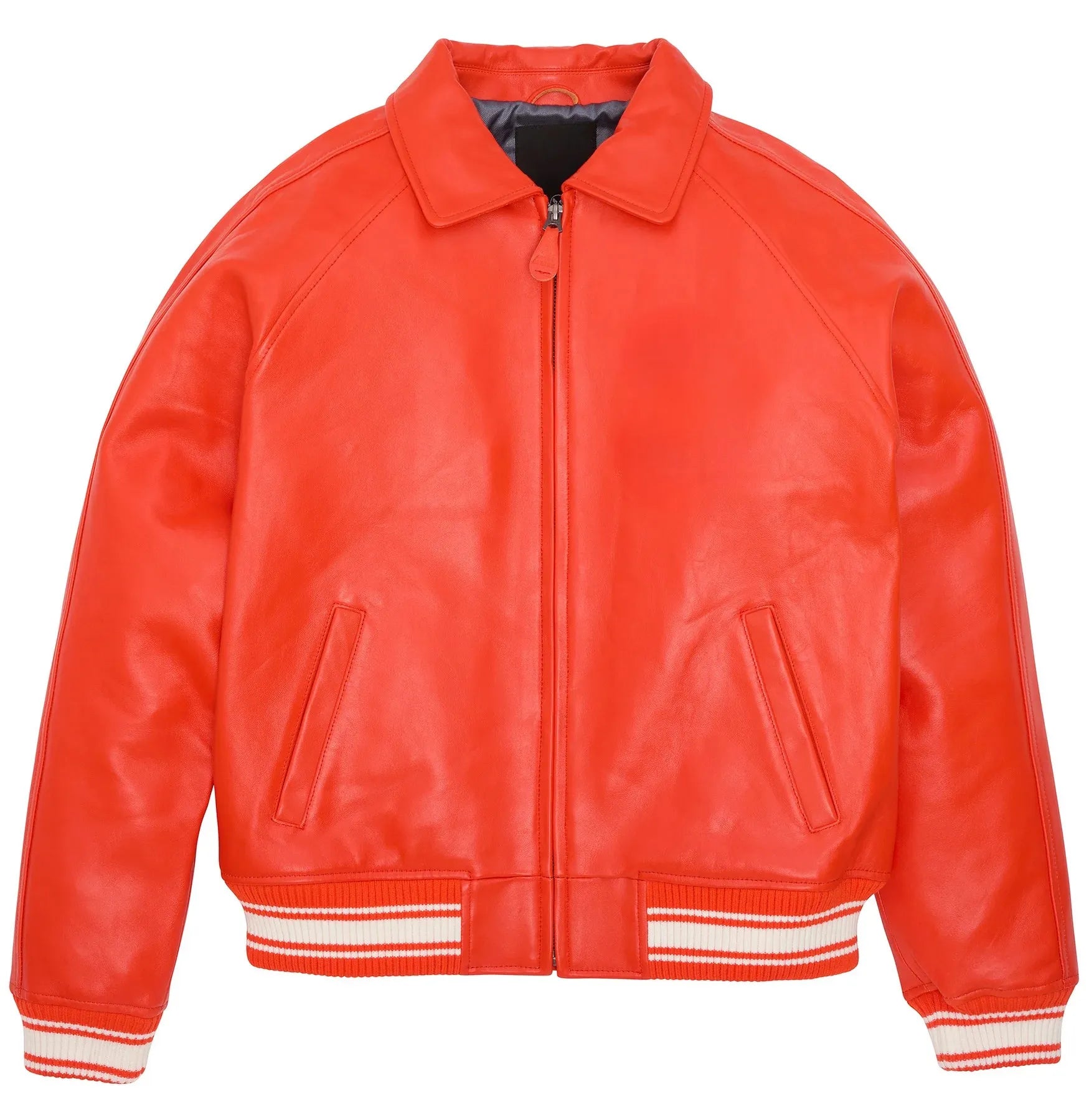 Wholesale Avirex Orange Leather Jacket By SKS