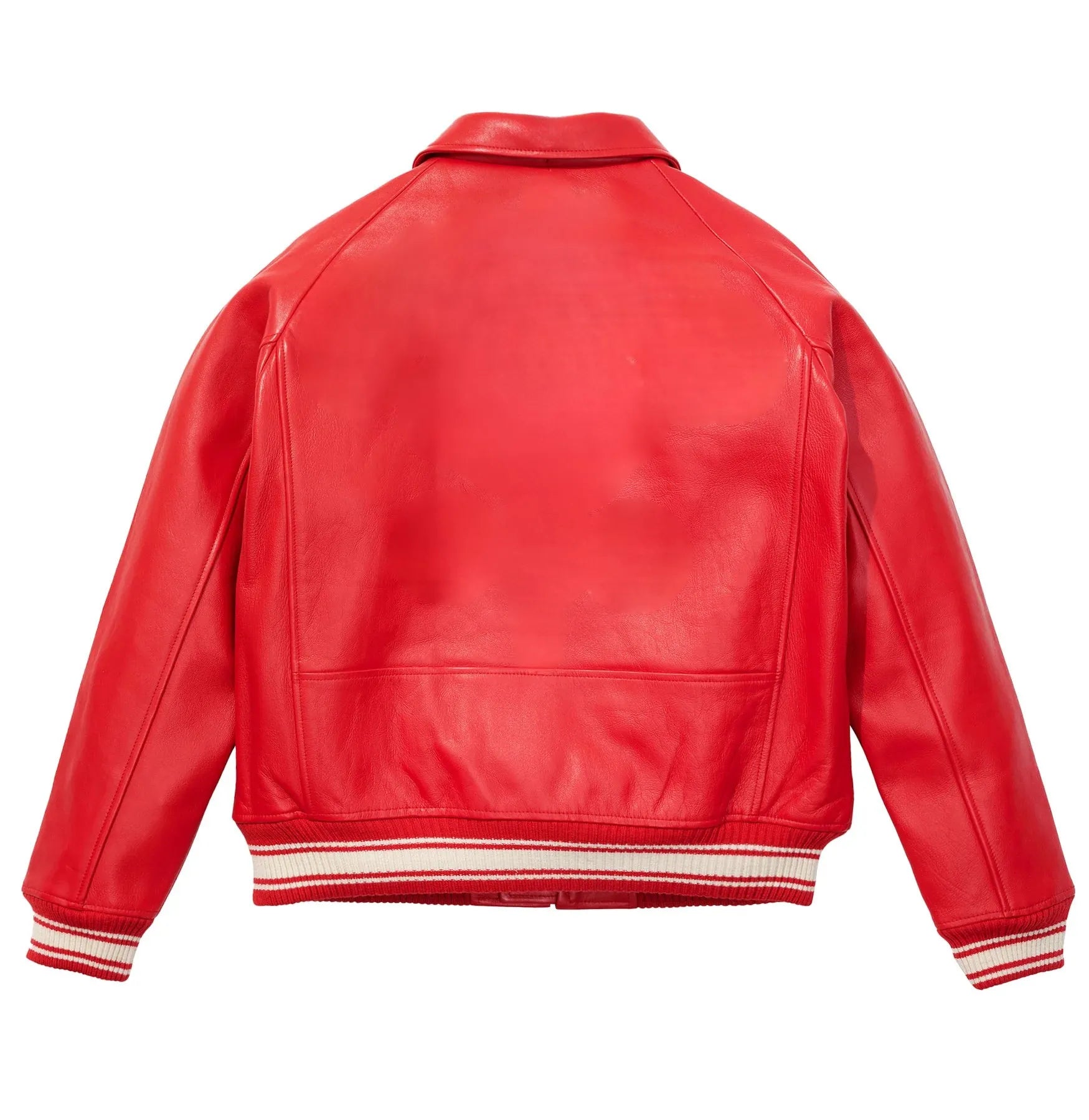 Back of Wholesale Avirex Red Leather Jacket