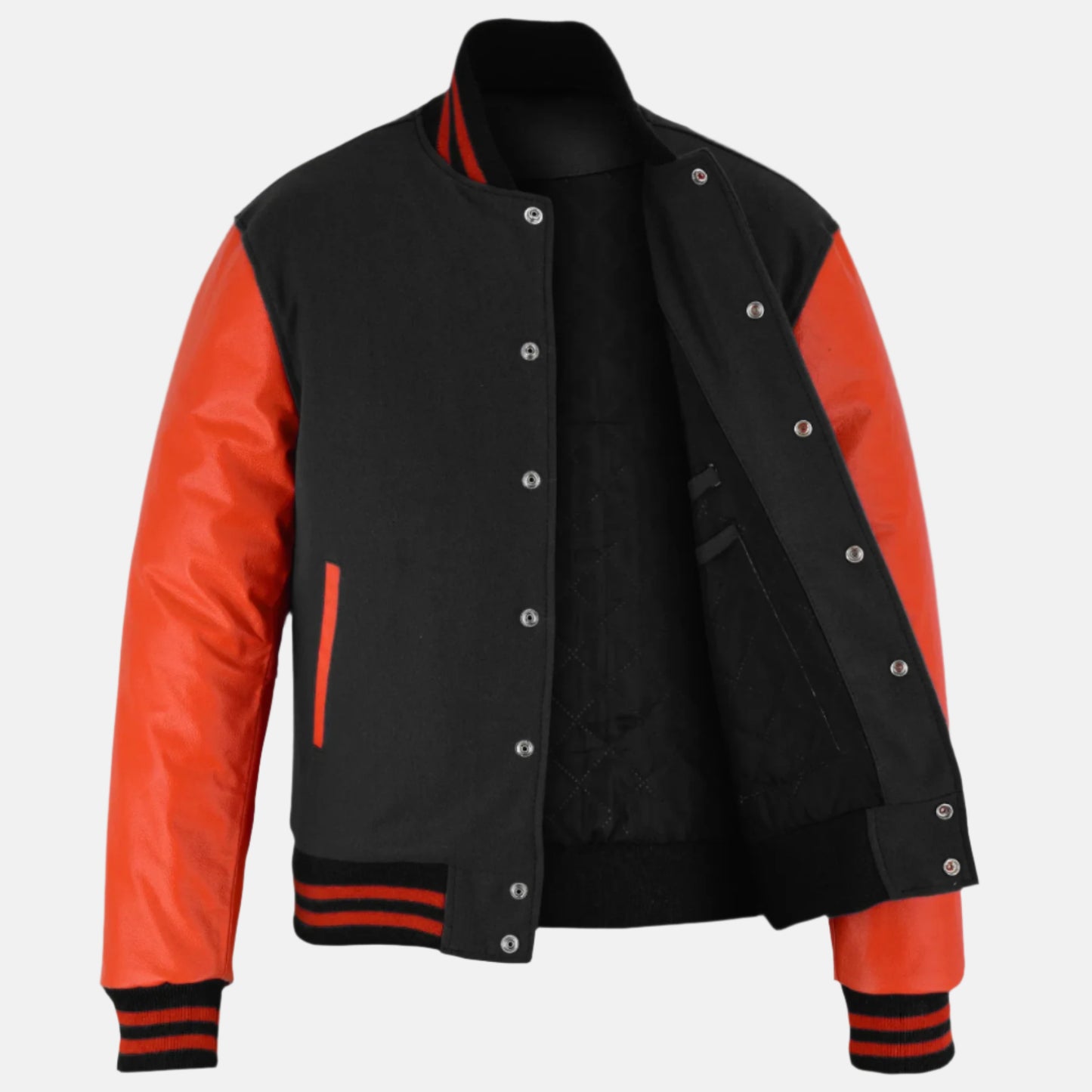 black-and-orange-letterman-jacket-front-open-by-SKS-Wholesales