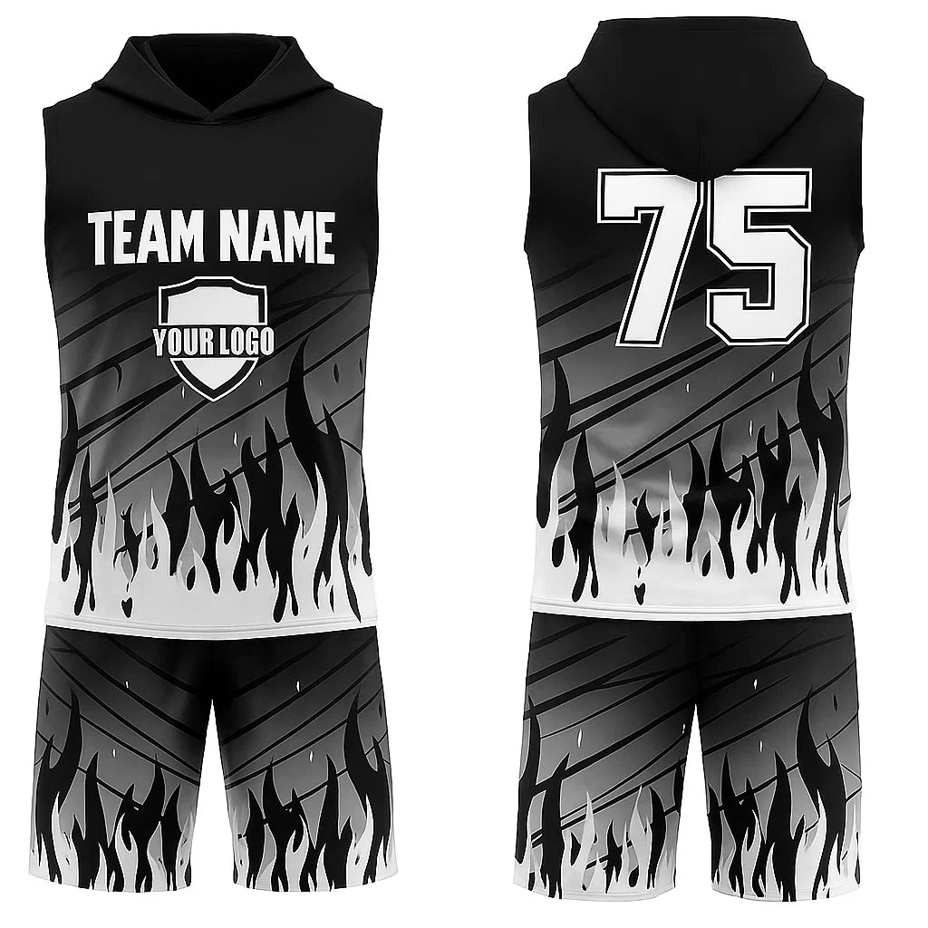 Wholesale Customizable Black And White Flag Football Uniform By SKS