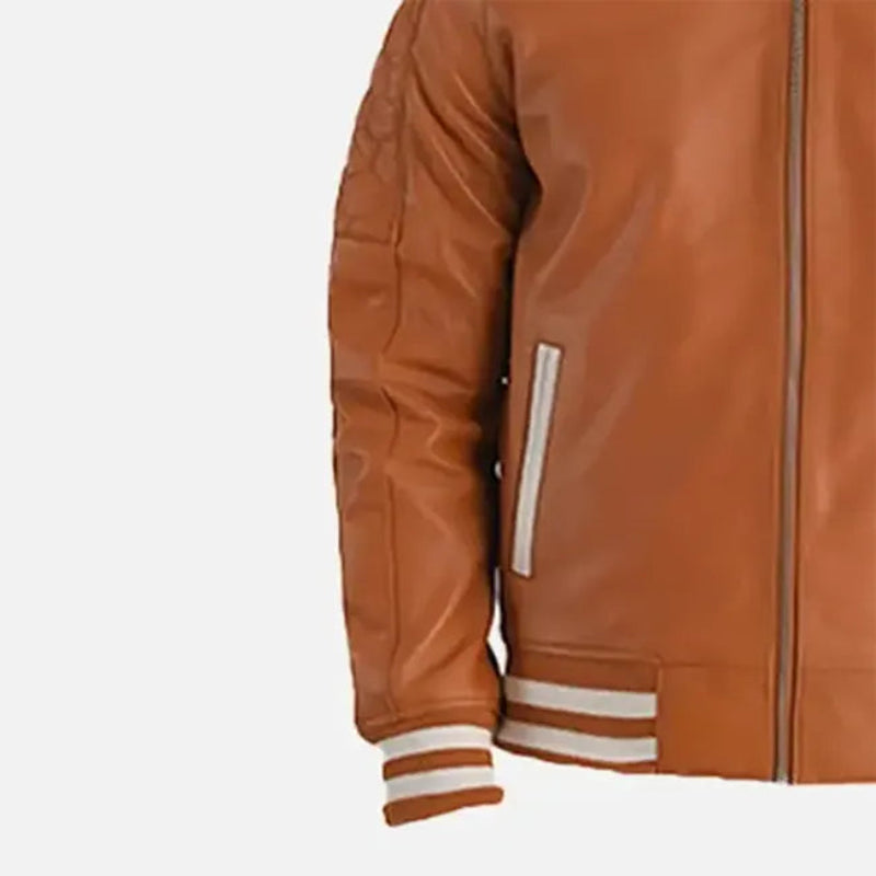 brown-leather-varsity-jacket-close-up-by-SKS-Wholesales