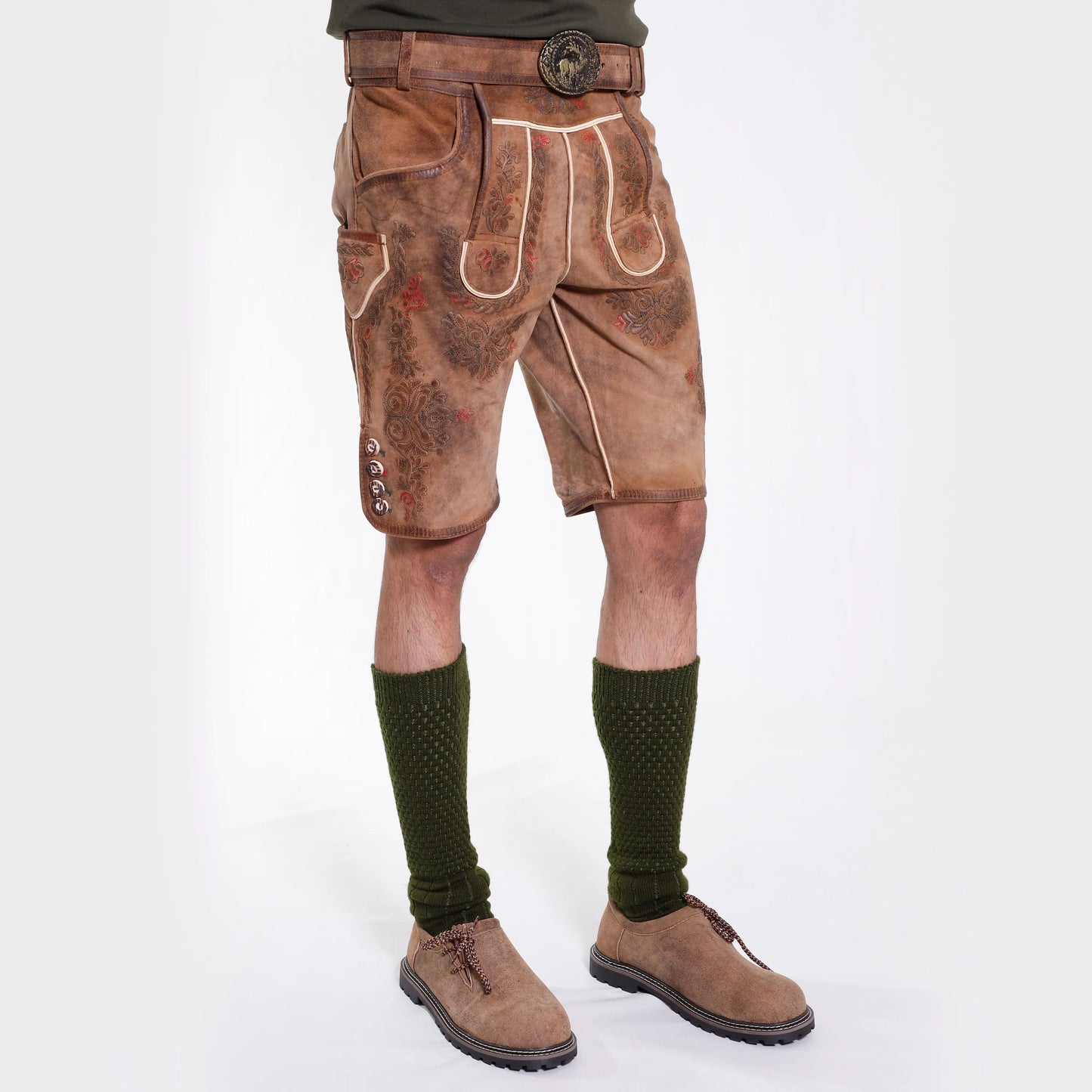 brown-lederhosen-model-pose-by-SKS-Wholesales