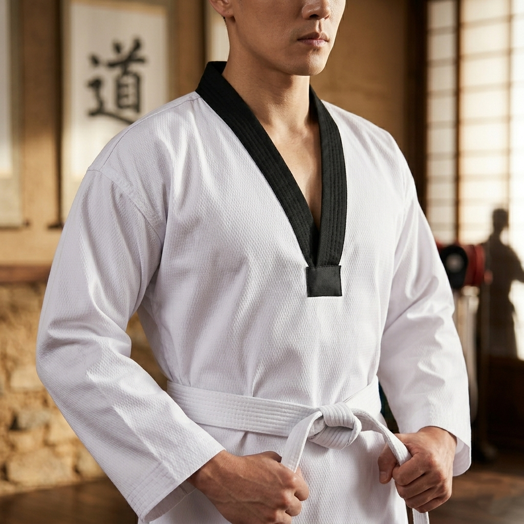 Schwarze Judo-Karate-Uniform