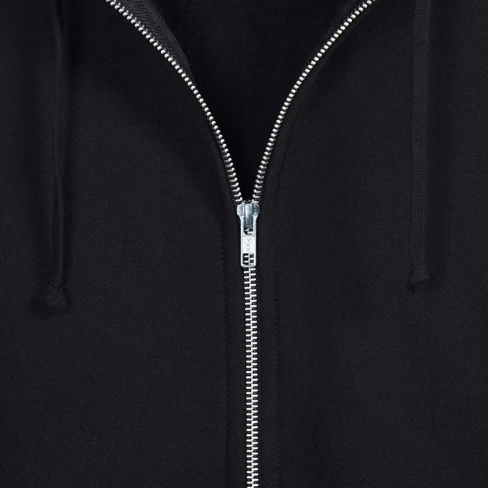customizable-all-black-zip-up-hoodie-zipper-close-up-by-SKS-Wholesales