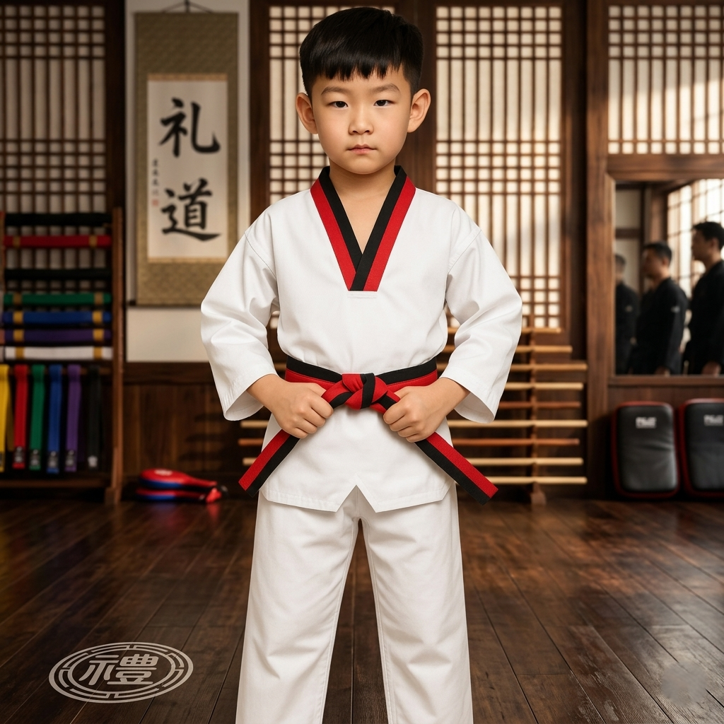 Schwarze Judo-Karate-Uniform