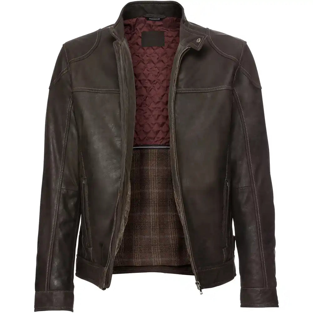 men-black-leather-hunting-jacket-front-by-SKS-Wholesales