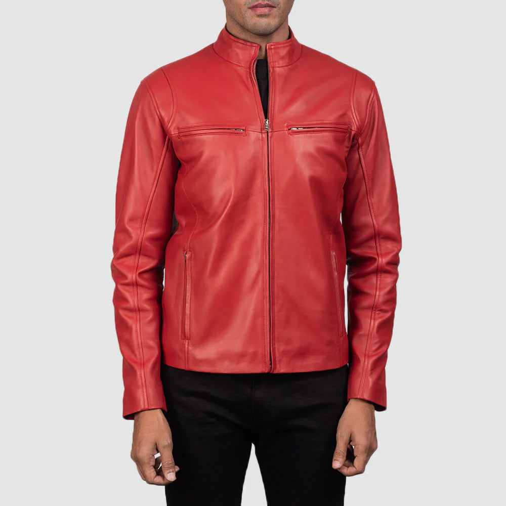 mens-red-leather-biker-jacket-front-by-SKS-Wholesales