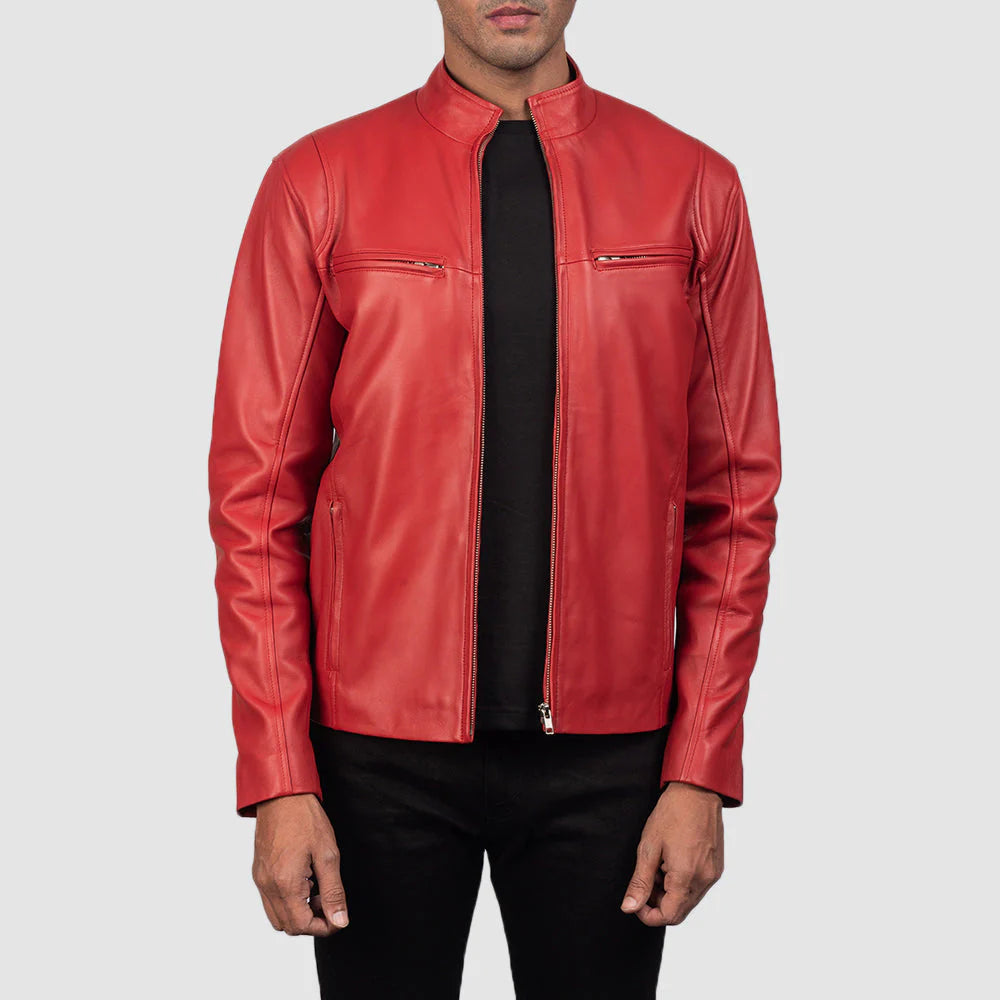 mens-red-leather-biker-jacket-front-open-by-SKS-Wholesales