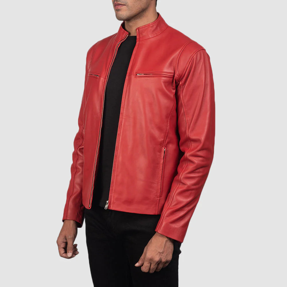 mens-red-leather-biker-jacket-side-front-by-SKS-Wholesales