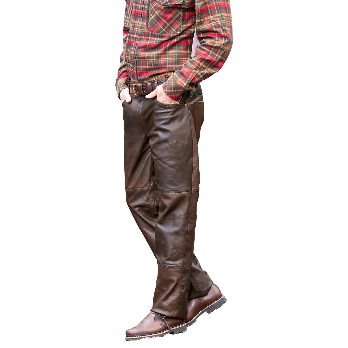 side-pose-of-goatskin-leather-trousers-for-men-by-SKS-Wholesales